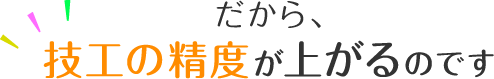 だから、技工の精度が上がるのです